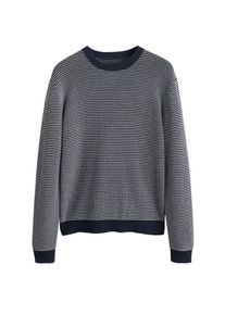 Mango Man, Herren Pullover 'Libero', Nachtblau / Wei&szlig;