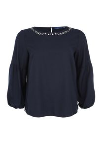Tom Tailor Women +, Damen Bluse 'lovely embelisht', Dunkelblau