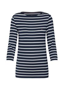 Tommy Hilfiger, Damen Shirt 'HERITAGE BOAT NECK T', Navy / Weiß