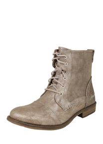 Mustang, Damen Schimmernde Schn&uuml;rboots, Ecru