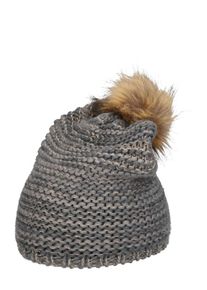 Pieces, Damen Strickm&uuml;tze 'PCFLEA', Grau