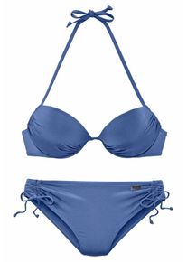 Lascana, Damen Push-up-Bikini, Blau