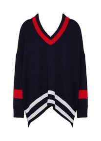 Replay, Damen Pullover, Nachtblau / Rot / Weiß