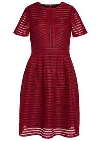 Apart, Damen Kleid aus Lochmuster, Feuerrot / Schwarz