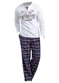 H.I.S. H.I.S, Herren Pyjama, Marine / Weiß