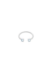 ID fine, Damen Ring 'Baguette', Hellblau / Silber