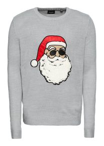 Only & Sons Only & Sons, Herren Pullover, Graumeliert / Rot / Wei&szlig;
