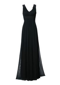 Heine, Damen Abendkleid mit Zierperlen, Schwarz
