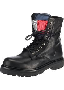 Tommy Jeans, Damen Schn&uuml;rboot, Navy / Rot / Schwarz / Silber