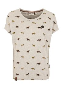 Naketano, Damen T-Shirt 'Not in my Nature', Beige / Hellbraun