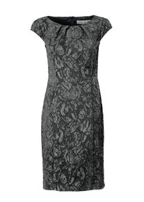 Heine, Damen Cocktailkleid, Silbergrau / Schwarz