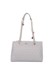 Guess, Damen Schultertasche 'Fleur Girlfriend', Gold / Grau / Rot