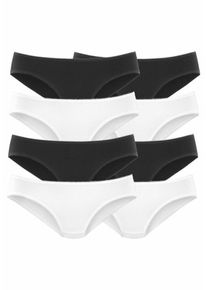 Vivance, Damen Bikinislip (8 St&uuml;ck), Schwarz / Wei&szlig;