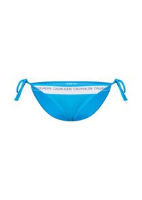 Calvin Klein Swimwear, Damen Bikinihose 'STRING SIDE TIE', Blau / Weiß