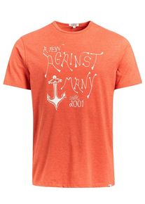Khujo, Herren T-Shirt 'Finn Anchor', Orange / Weiß