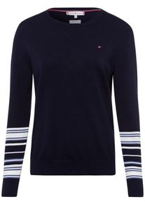 Tommy Hilfiger, Damen Pullover 'New Taly', Kobaltblau / Hellblau / Weiß