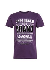 Tom Tailor Denim, Herren T-Shirt, Neonlila / Schwarz / Weiß