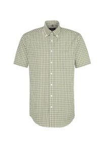 Seidensticker, Herren Hemd, Oliv / Wei&szlig;