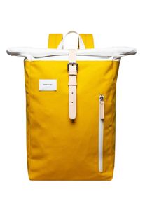 Sandqvist, Damen Roll-Up Rucksack 'Dante', Gelb / Offwhite