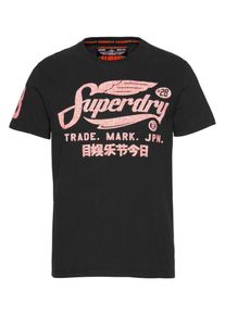 Superdry, Herren T-Shirt, Hellpink / Schwarz