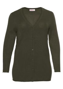 sheego Casual, Damen Cardigan, Khaki