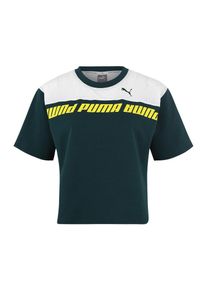Puma, Damen Shirt 'Modern Sports Sweat', Gelb / Dunkelgr&uuml;n / Wei&szlig;
