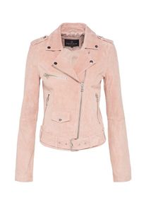 Review, Damen Lederjacke 'BELTED VELOURS', Rosa