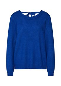 Vila, Damen Pullover 'VIRIL L/S OPEN BACK KNIT TOP-FAV', Blau