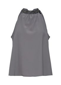 New Look, Damen Top 'MEGAN BLING TRIM SL SHL', Dunkelgrau