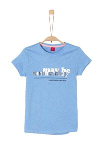 s.Oliver Junior, Mädchen Shirt, Hellblau / Schwarz / Silber / Weiß