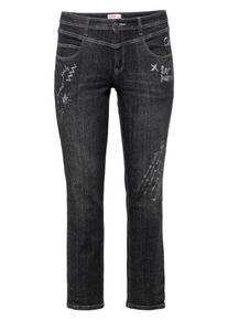 sheego Denim, Damen Jeans, Black Denim / Weiß