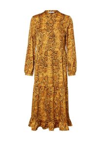 Pieces, Damen Kleid, Goldgelb / Schwarz