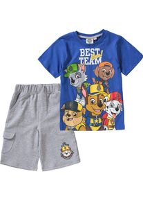 PAW PATROL, Set T-Shirt + Shorts f&uuml;r Jungen, Blau / Grau