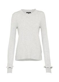 More & More MORE & MORE, Damen Pullover mit R&uuml;schen, Grau
