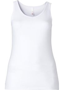 sheego Basic, Damen Tanktop, Weiß