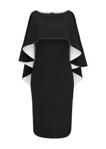 Apart, Damen kleid mit angeschnittenem Cape, Creme / Schwarz