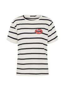 boohoo, Damen Gestreiftes Shirt, Rot / Schwarz / Weiß