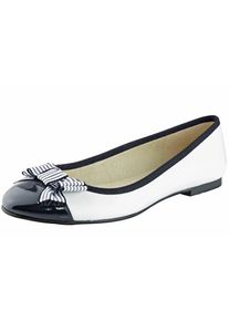 Heine, Damen Ballerina, Ultramarinblau / Wei&szlig;
