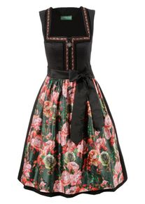 Country Line, Damen Dirndl midi, Grün / Rosa / Schwarz