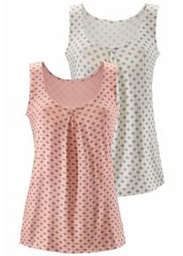 Lascana, Damen Tanktops, Rosa / Weiß