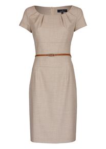Daniel Hechter, Damen Woll-Kleid mit Taillengürtel, Sand