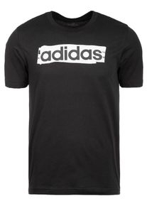 adidas Performance, Herren T-Shirt 'Linear Brush', Schwarz / Wei&szlig;