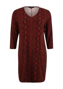 New Look Curves, Damen Kleid 'X Snake Softtouch Bodycon', Rot / Schwarz