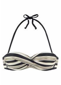 Lascana, Damen Bügel-Bandeau-Top 'Ella', Gold / Schwarz / Weiß