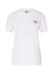 Calvin Klein Jeans, Damen T-Shirt 'MONOGRAM EMBROIDERY STRAIGHT', Weiß