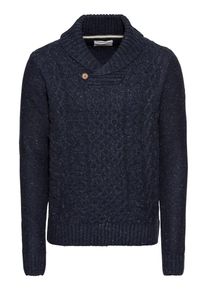 Pier One, Herren Pullover 'Chunky Cable Knit Shawl Collar Jumper', Dunkelblau / Mischfarben