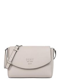 DKNY, Damen Umhängetasche 'NOHO - FLAP MESSENGER - PEBBLE', Hellgrau