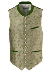 Country Line, Herren Trachtengilet mit Paisleymuster, Taupe / Grün
