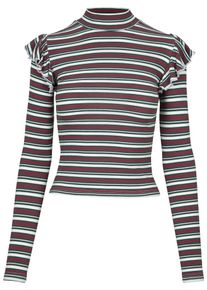 Urban Classics, Damen Shirt, Grün / Feuerrot / Weiß