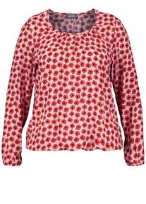 SAMOON, Damen Bluse, Rosa / Rot / Schwarz